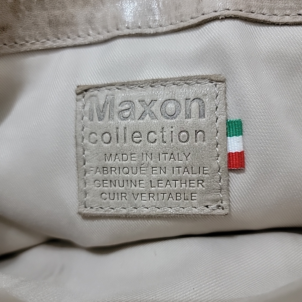 Maxon Made in Italy Tan Pebbled Leather Crossbody Messenger Boho Shoulder Bag - Picture 7 of 14